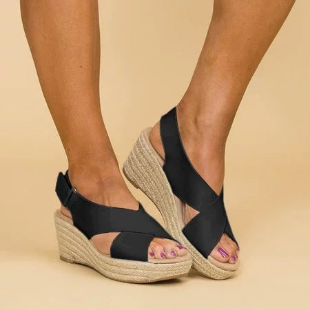 Clara - Cross-Strap Wedges