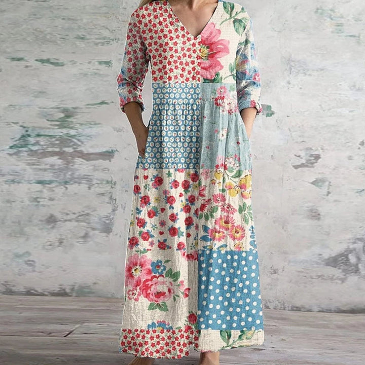 THEA - COLORFUL SPRING FLORAL CASUAL DRESS