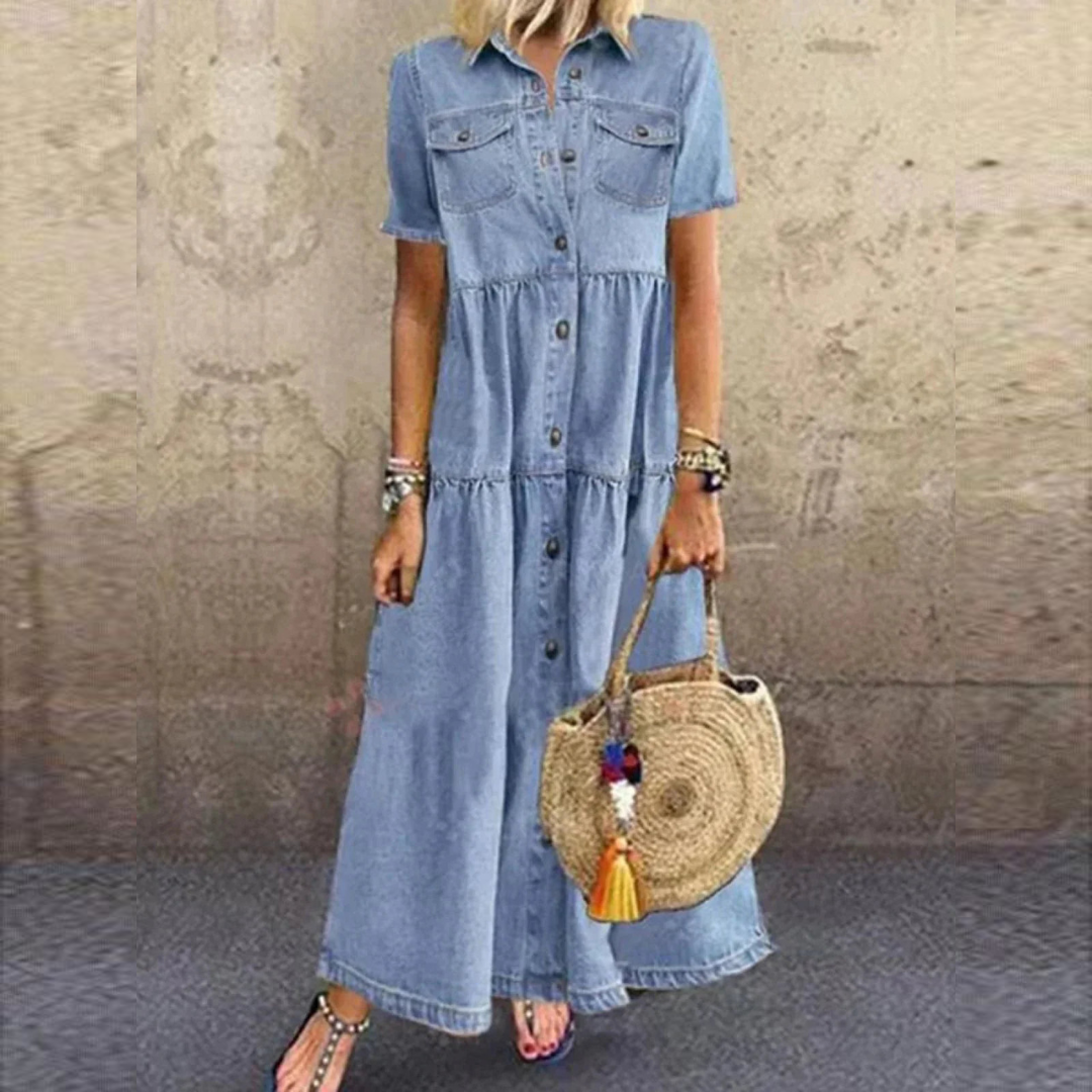 Genevieve - Stylish Denim Dress