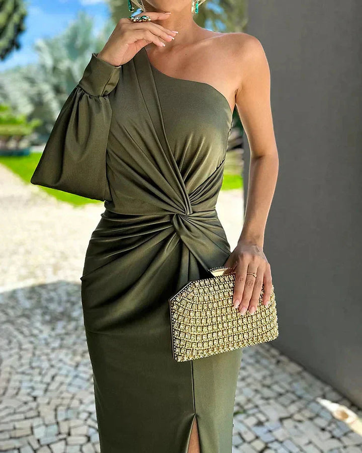 Ivy - Elegant Silk Off-Shoulder Dress