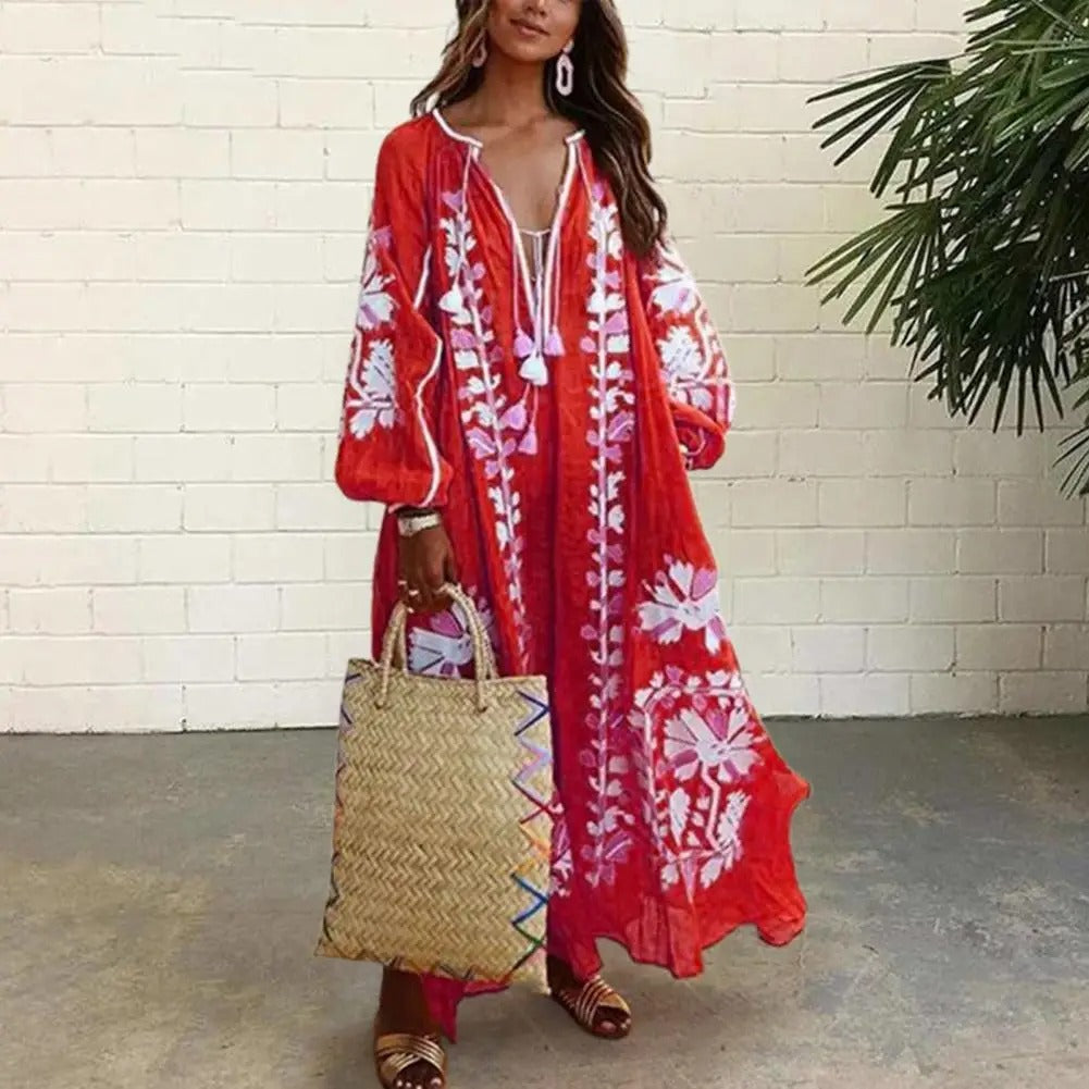 Daisy - Boho Embroidered Maxi Dress