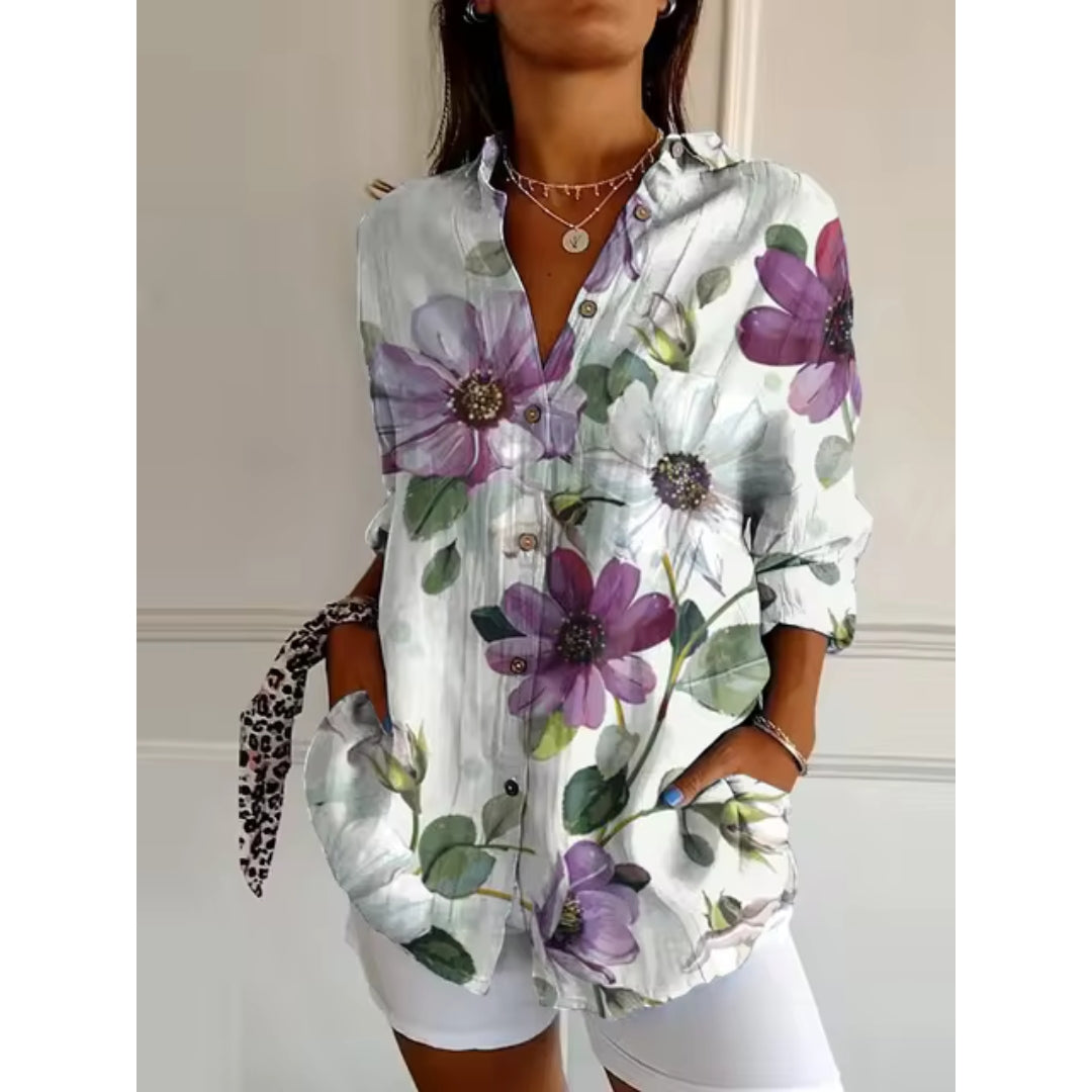 RIA - Casual Blouse with Floral Print