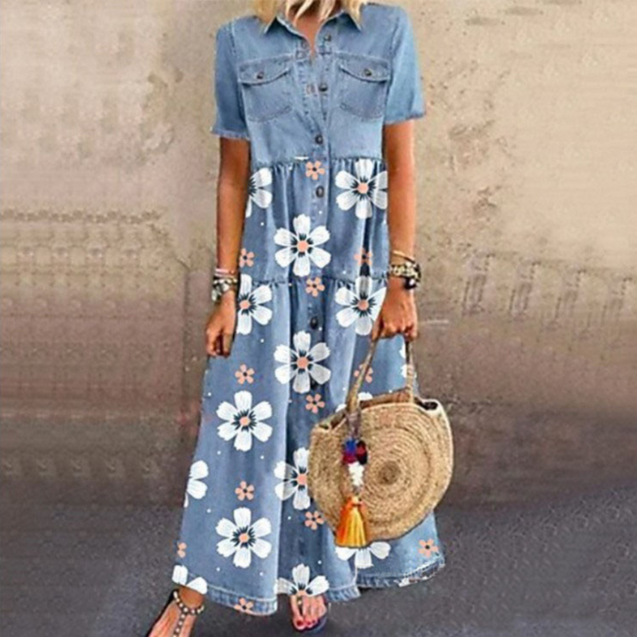 Genevieve - Stylish Denim Dress