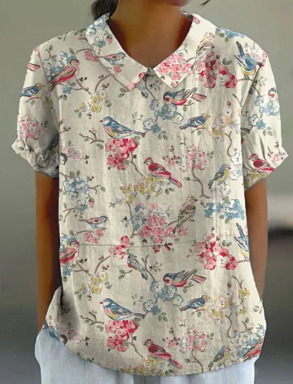 AMANDA™ RETRO FLORAL CASUAL SHIRT