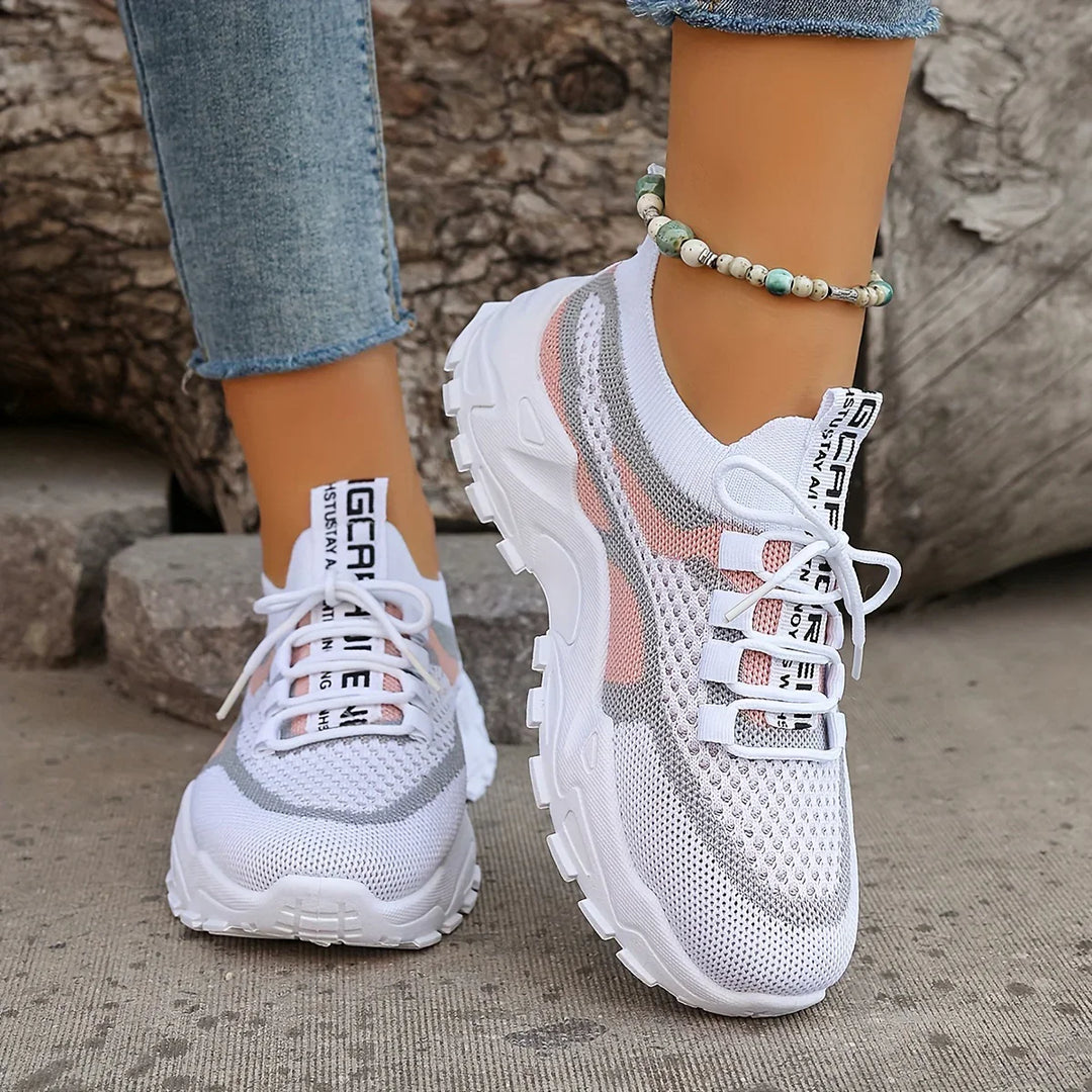 LEILA™ ORTHOPEDIC BREATHABLE LACE UP MESH SNEAKERS