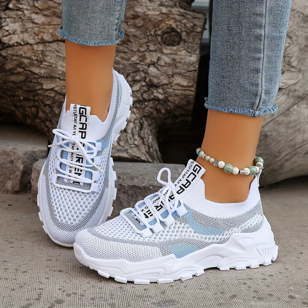 LEILA™ ORTHOPEDIC BREATHABLE LACE UP MESH SNEAKERS