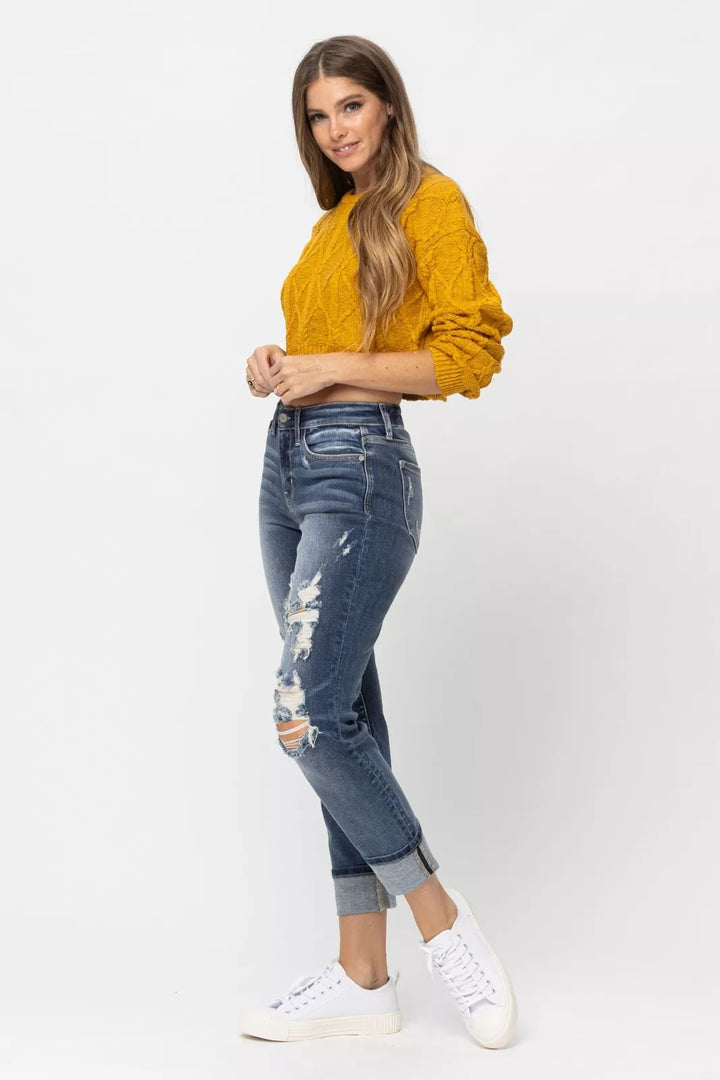 JUNE - Sculpting Distressed Boyfriend Jeans