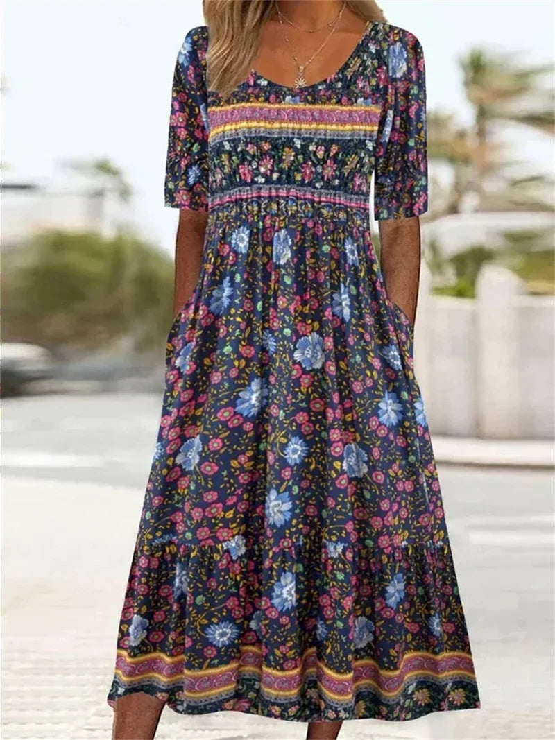 Harper - Bohemian Pleated Dress