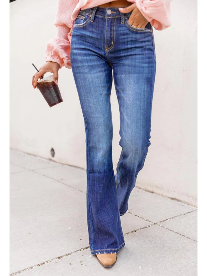 Zoe - Distressed Flare Jeans