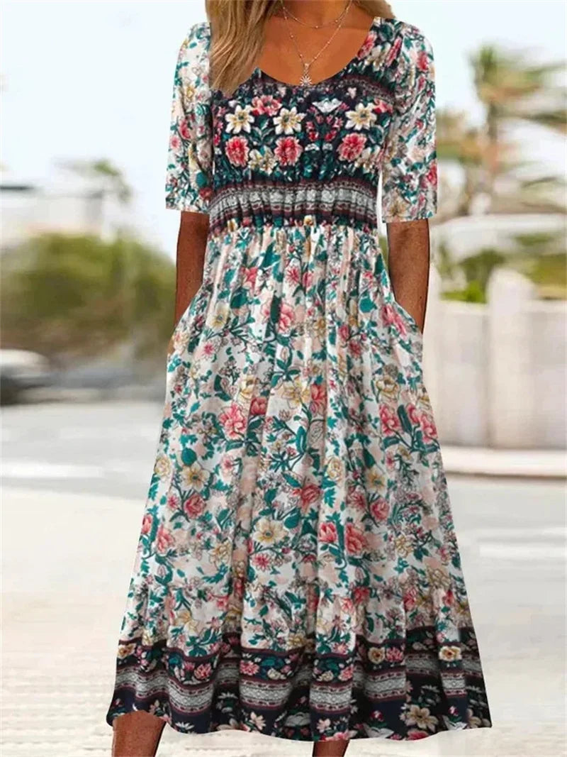 Harper - Bohemian Pleated Dress