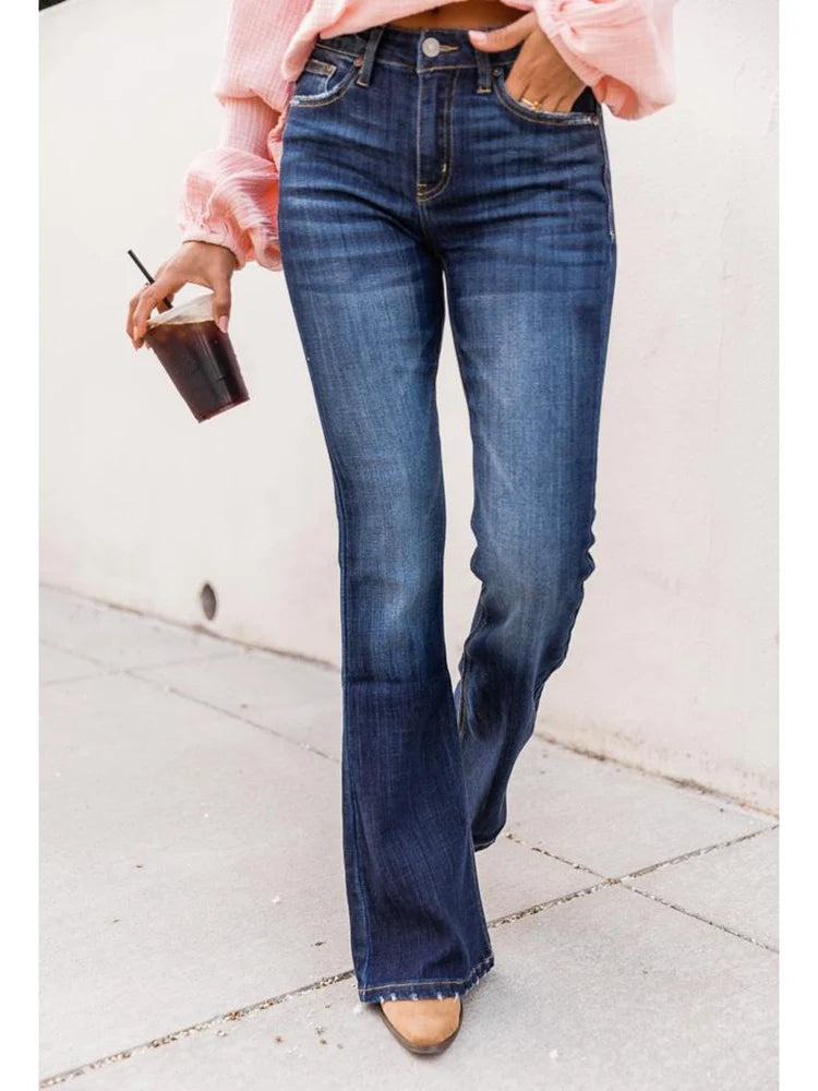 Zoe - Distressed Flare Jeans